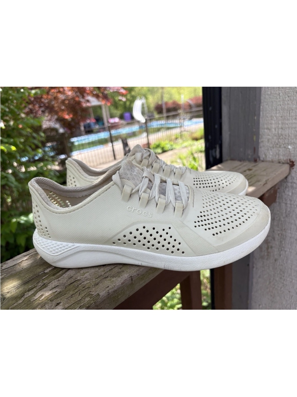 Crocs Literide Pacer Women's Pearl White Athletic Sneakers Shoes Size W9